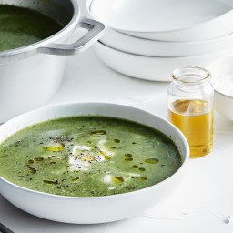 Flu-busting super greens soup with truffle oil