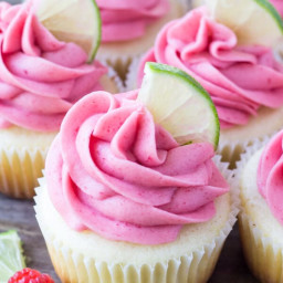Fluffy Raspberry Lime Cupcakes