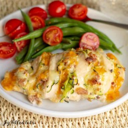 Four Cheese Hasselback Chicken with Zucchini & Bacon