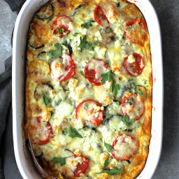 Four Cheese Strata with Zucchini and Tomatoes