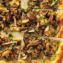 Four-Mushroom Pesto Pizza