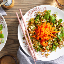 Freekeh & Vegetable Fried Rice with Honey-Sesame Carrots