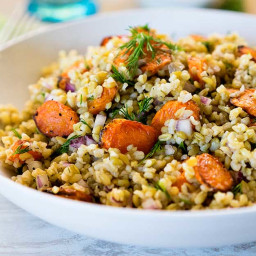Freekeh Roasted Carrot Salad with Dill