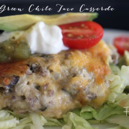 Freezer Meal Recipes: Beef Green Chile Taco Casserole