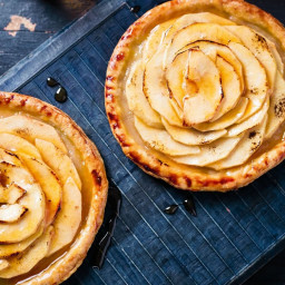 French apple tarts with Calvados cream