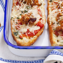 French Bread Pizza Sandwiches With Hot Italian Sausage