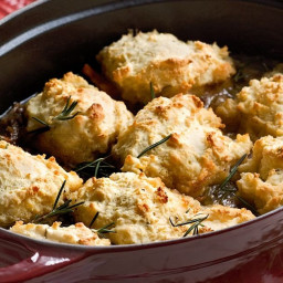 French lamb and cannellini bean casserole with rosemary dumplings
