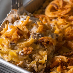 French Onion Beef Noodle Bake
