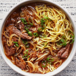 French Onion Beef Noodle Soup