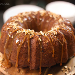 Fresh Apple Cake with Caramel and Pecans