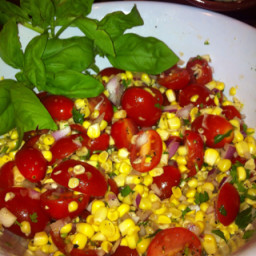 Fresh Corn, Tomato and Jalepeno Salad