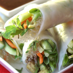 Fresh Spring Rolls with Wasabi Ginger Dipping Sauce
