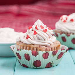Fresh Strawberry Cupcakes with Whipped Cream Frosting