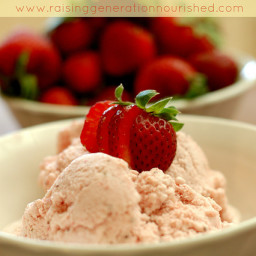 Fresh Strawberry Ice Cream :: Refined Sugar Free, Egg Free, With Dairy Free
