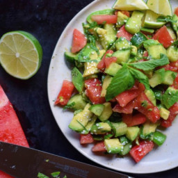 Fresh Watermelon + Avocado Salad