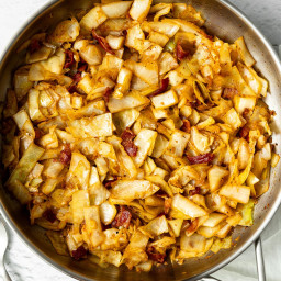 Fried Cabbage with Bacon and Onion