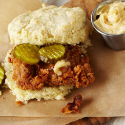 Fried Chicken, Honey Butter, and Biscuit Sandwiches Recipe