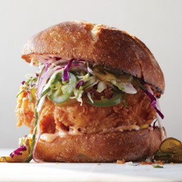 Fried Chicken Sandwich with Slaw and Spicy Mayo