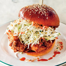 Fried Chicken  Sandwiches with  Hot Sauce Aioli 