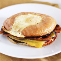 Fried Egg Donut Breakfast Sandwich