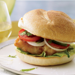 Fried-Fish Sandwiches with Jalapeño-Spiked Tomatoes
