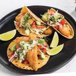 Fried Fish Tacos with Chipotle Slaw
