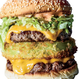 Fried Green Tomato  Double Cheeseburgers