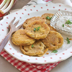 Fried Green Tomatoes with Cilantro–Lime Cream