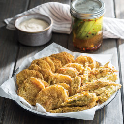 Fried Pickled Green Tomatoes and Okra
