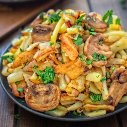 Fried Potatoes with Mushrooms