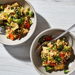 Fried Rice With Broccoli and Mustard Greens