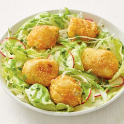 Fried Scallops with Bibb and Fennel Salad