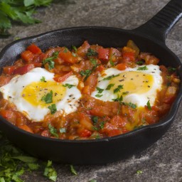 Fried Eggs with Onion And Tomato