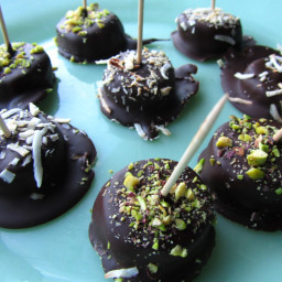 Frozen Bananas with Melted Chocolate and Pistachios, or Carob and Toasted C