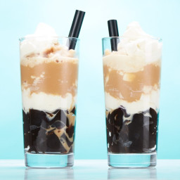 Frozen Iced Coffee With Coffee Jelly