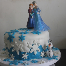 Frozen Themed Fondant Cake Recipe