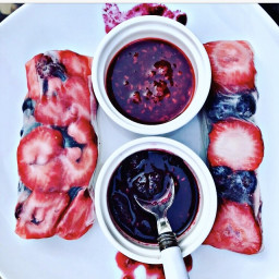 Fruit Rolls with Mixed Berry Dipping Sauce (VEGAN FRIENDLY)