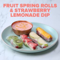 Fruit Spring Rolls With Strawberry Lemonade Dip Recipe by Tasty