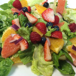 Fruit Filled Green Salad with Citrus Dressing