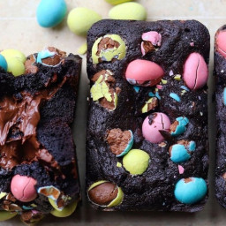 Fudgy Blackout Brownies With Nutella and Mini Eggs