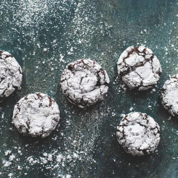 Fudgy Chocolate Peppermint Crinkle Cookies {made w/ teff flour}