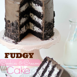 Fudgy Cookies and Cream Cake