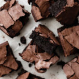 Fudgy Dark Chocolate Brownie with Crackly Crust