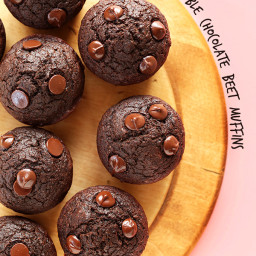 Fudgy Vegan Double Chocolate Beet Muffins