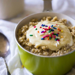 Funfetti Breakfast Quinoa {High protein, GF + Super Simple}