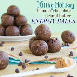 Funky Monkey Banana Chocolate Peanut Butter Energy Balls