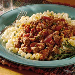 Fusilli with Creamy Tomato and Meat Sauce