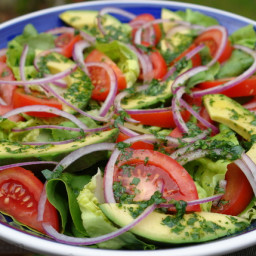 Garden salad with lime cilantro dressing