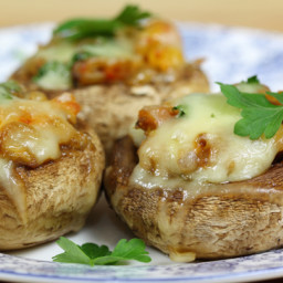 Garlic and cheese stuffed mushrooms