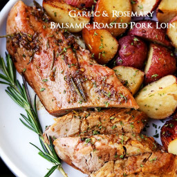 Garlic and Rosemary Balsamic Roasted Pork Loin